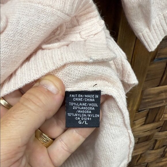 Vintage Contemporaine Elegant Salmon wool  Top with Decorative Accents Sz L - Picture 4 of 4